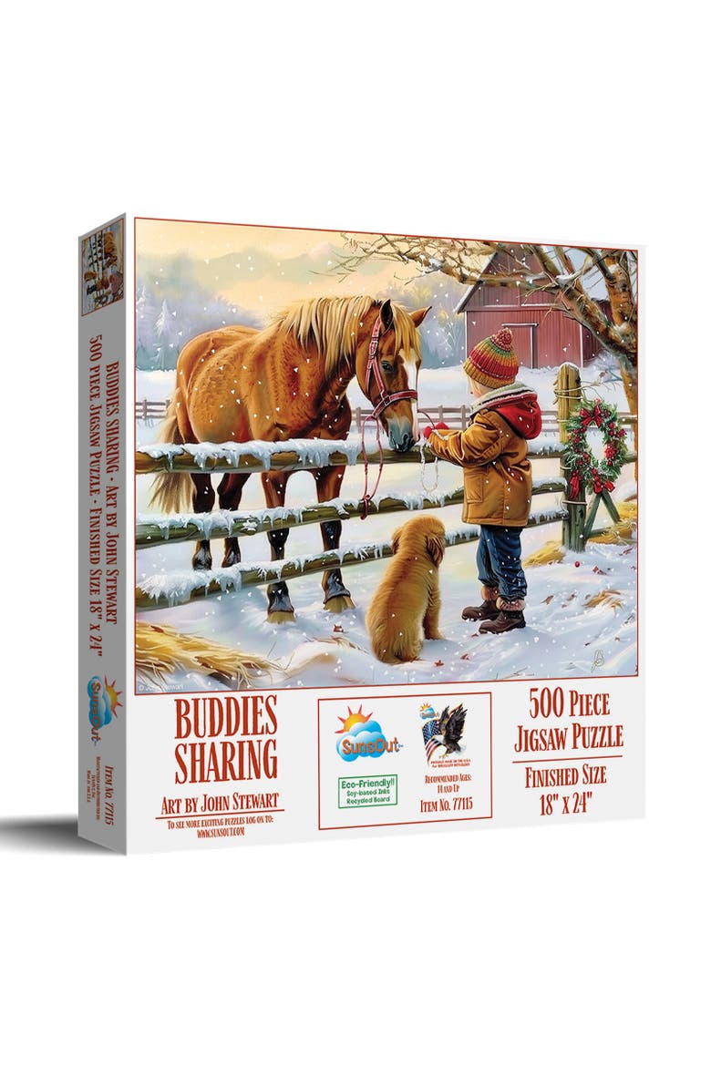 Buddies Sharing 500 piece Jigsaw Puzzle for Adults, Main, color, Multicolor