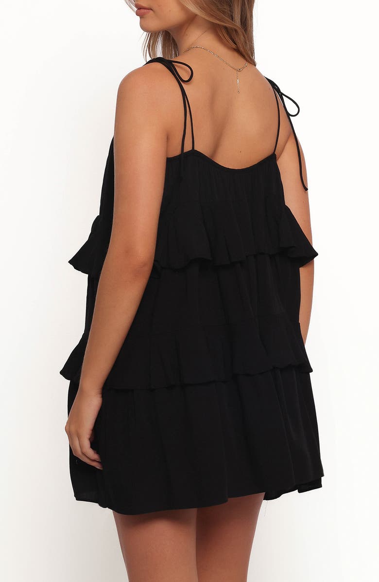 Petal & Pup Mylo Tiered Minidress, Alternate, color, Black