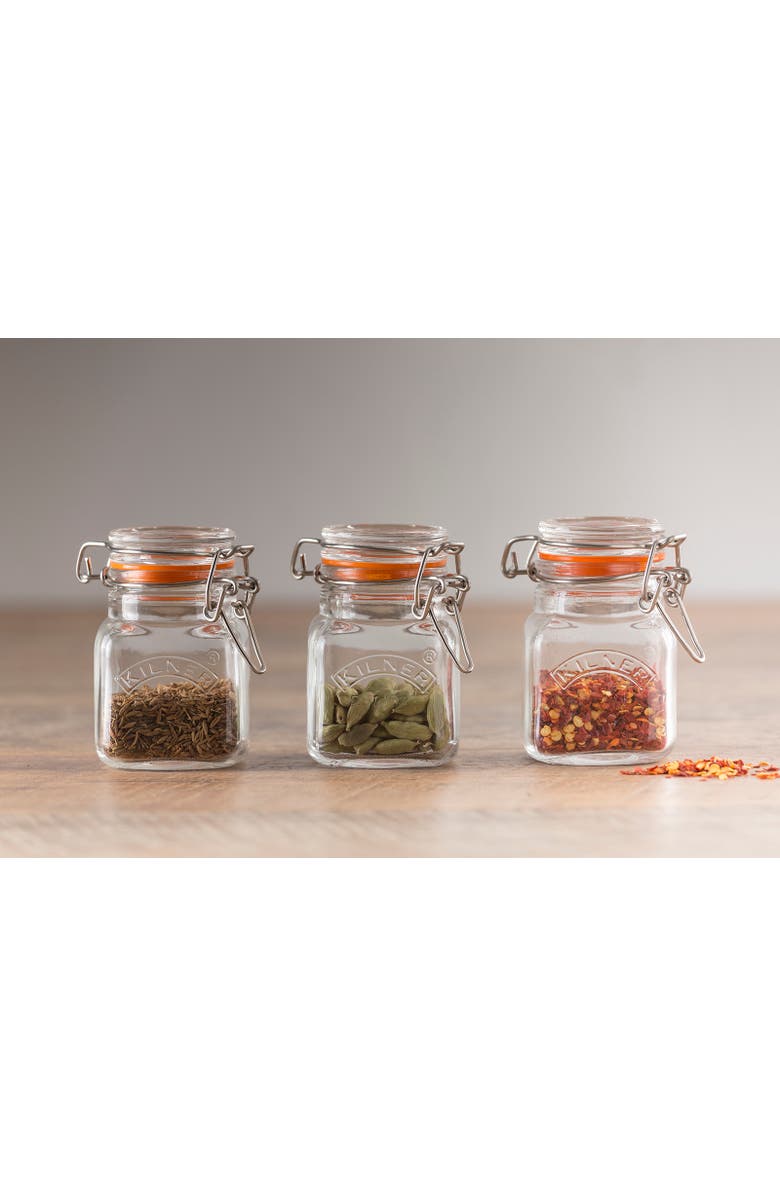 Kilner Square Clip Top Jar for Canning and Food Storage, Alternate, color, 4.5 In