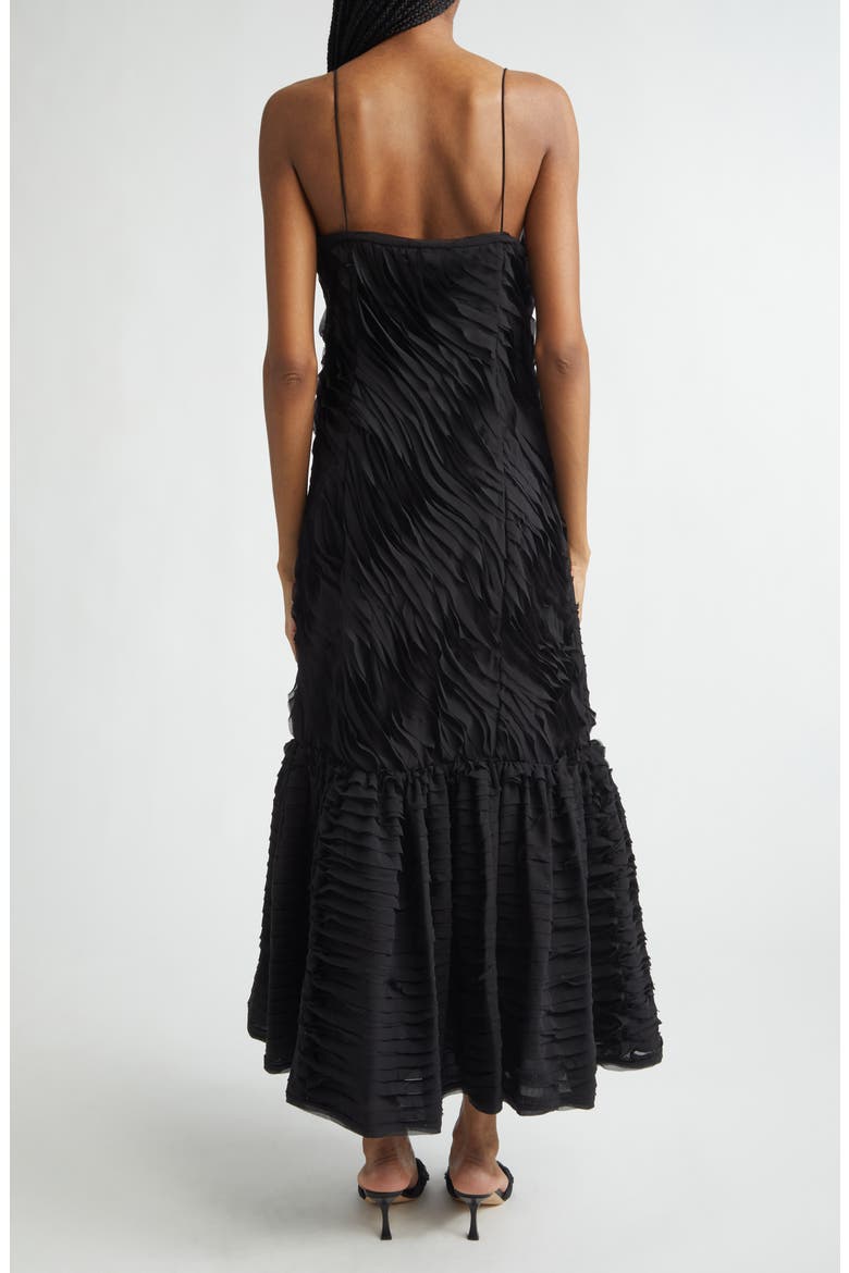 Augustina Botanical Midi Dress, Alternate, color, NOIR