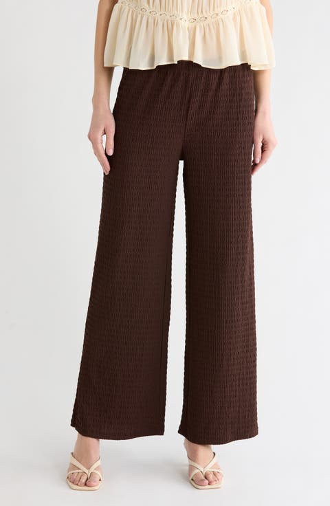 Textured Wide Leg Pants
