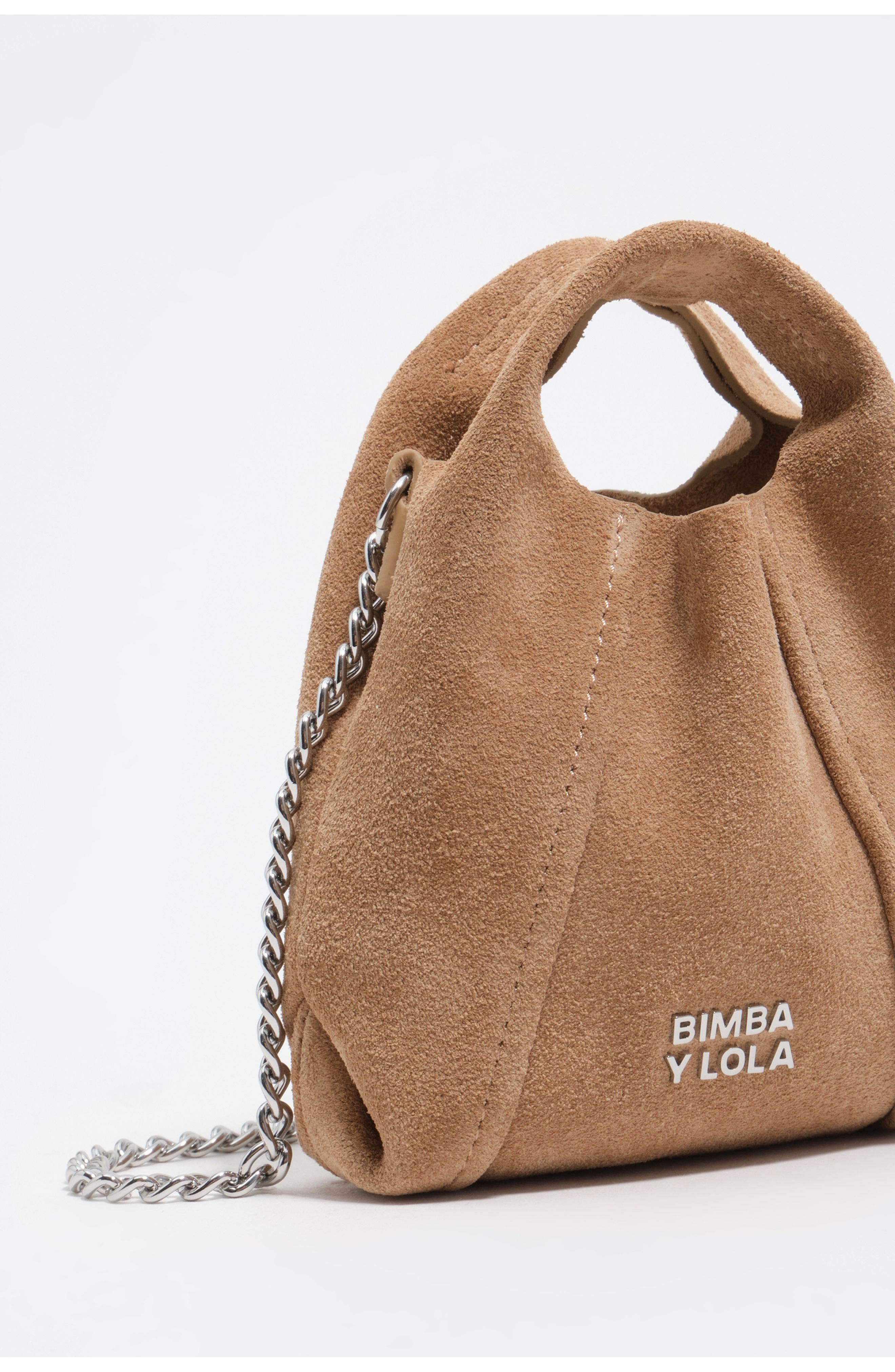 Bimba y Lola Leather Micro Chain Bag, Alternate, color, Natural