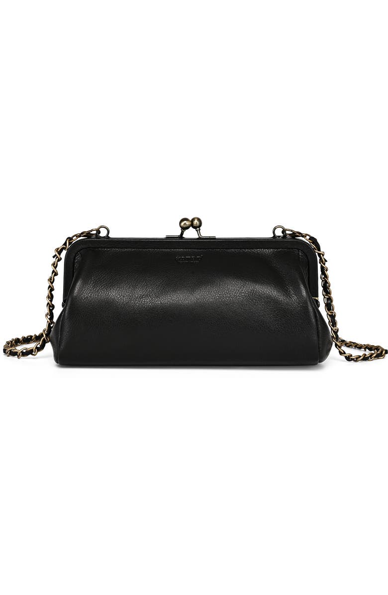 OLD TREND Iris Genuine Leather Vintage Frame Crossbody Bag, Main, color, Black