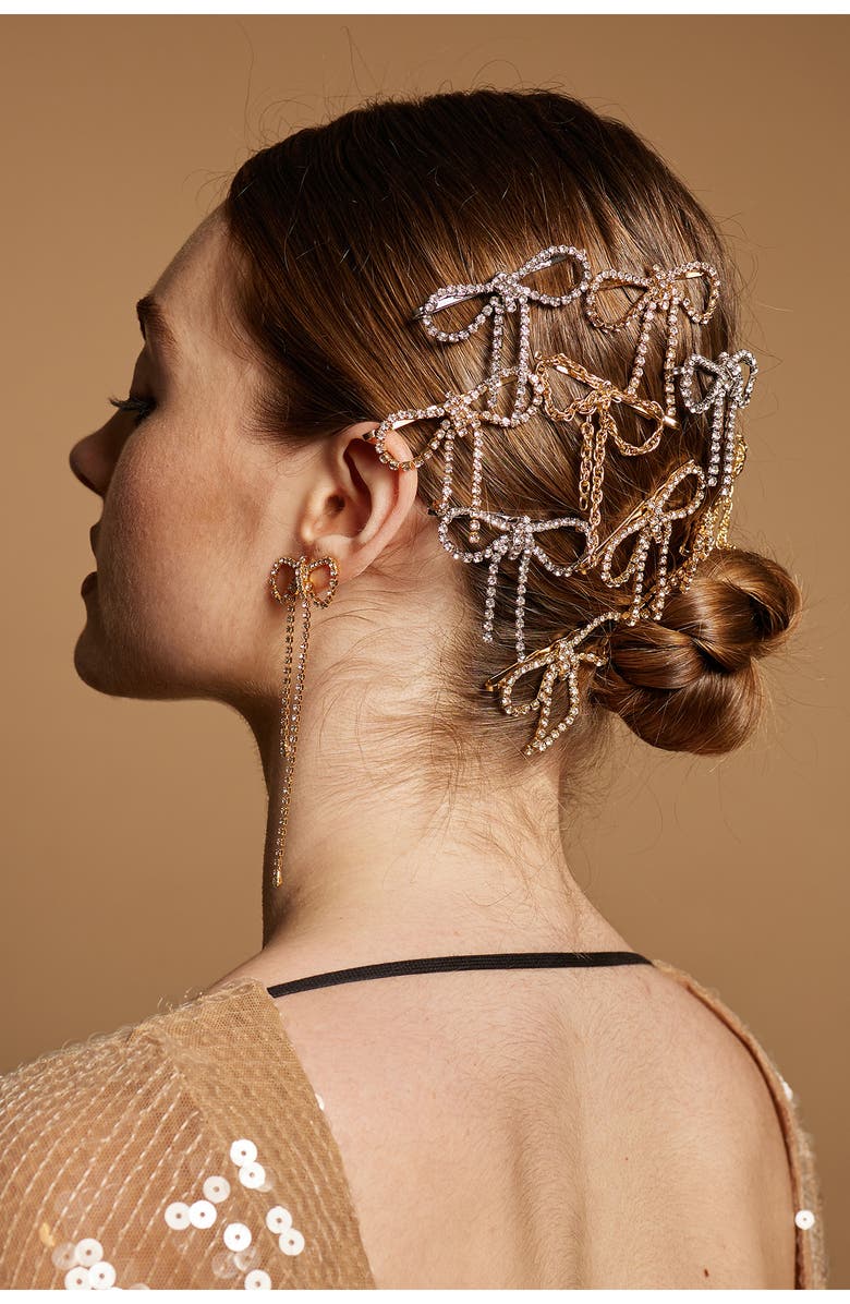 LELET NY Jodie 2-Pack Crystal Bow Bobby Pins, Alternate, color,