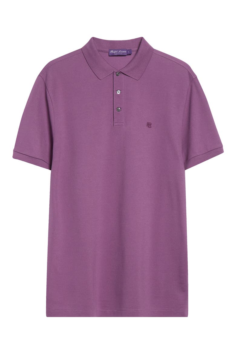 Embroidered Logo Cotton Piqué Polo, Main, color, FIG PURPLE