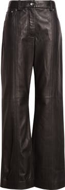 Rabanne Wide Leg Lambskin Leather Pants