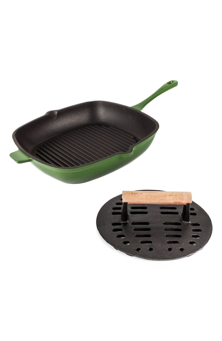 BergHOFF Neo 2-Piece Cast Iron Grill Set, Main, color, Green