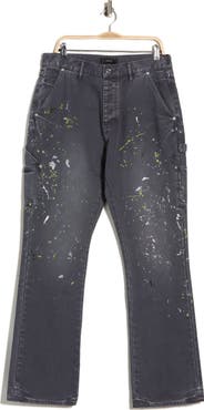 PURPLE BRAND Embellished Paint Carpenter Jeans