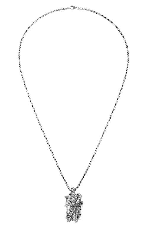 John Hardy Legends Naga Drgaon Dog Tag Pendant Necklace In Silver
