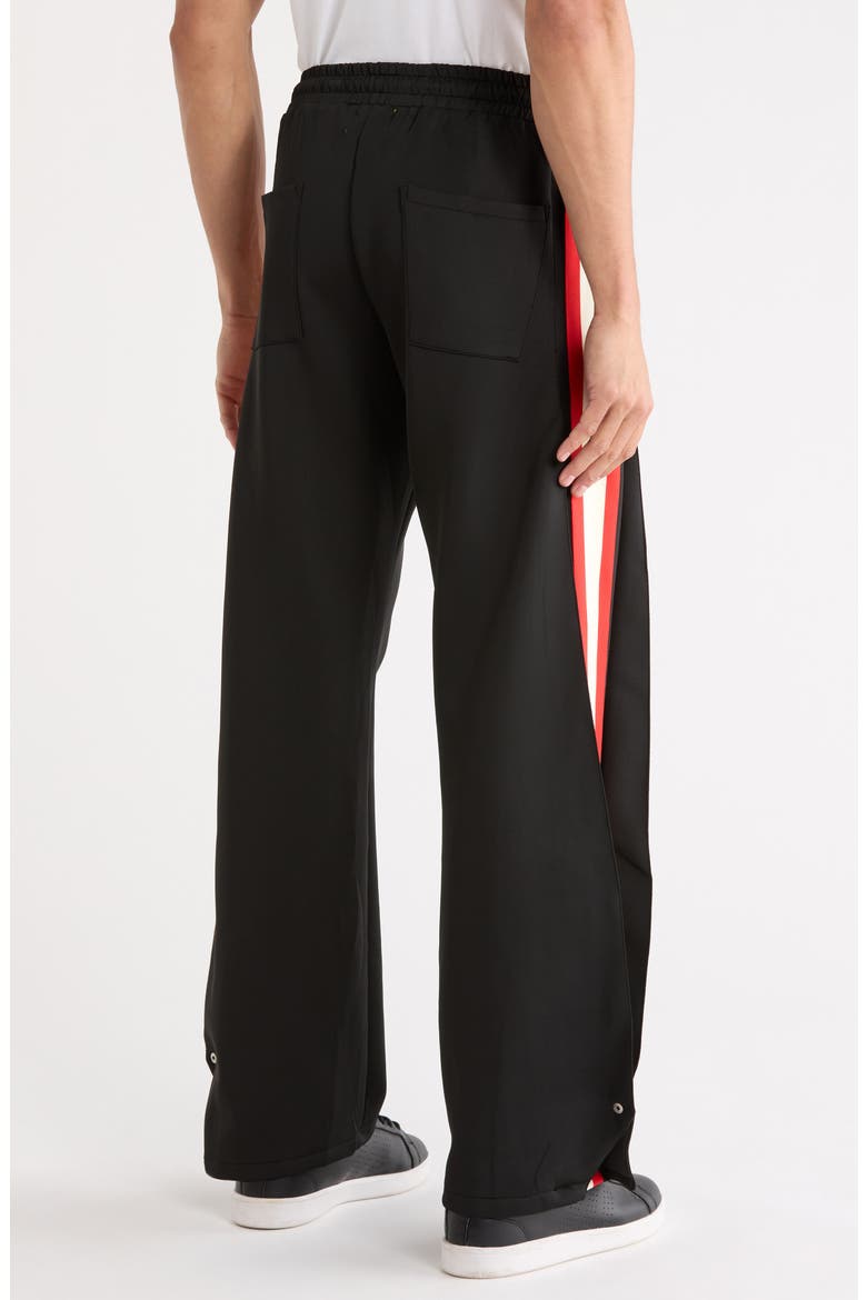 Striped Snap Pants, Alternate, color, BLACK/RED