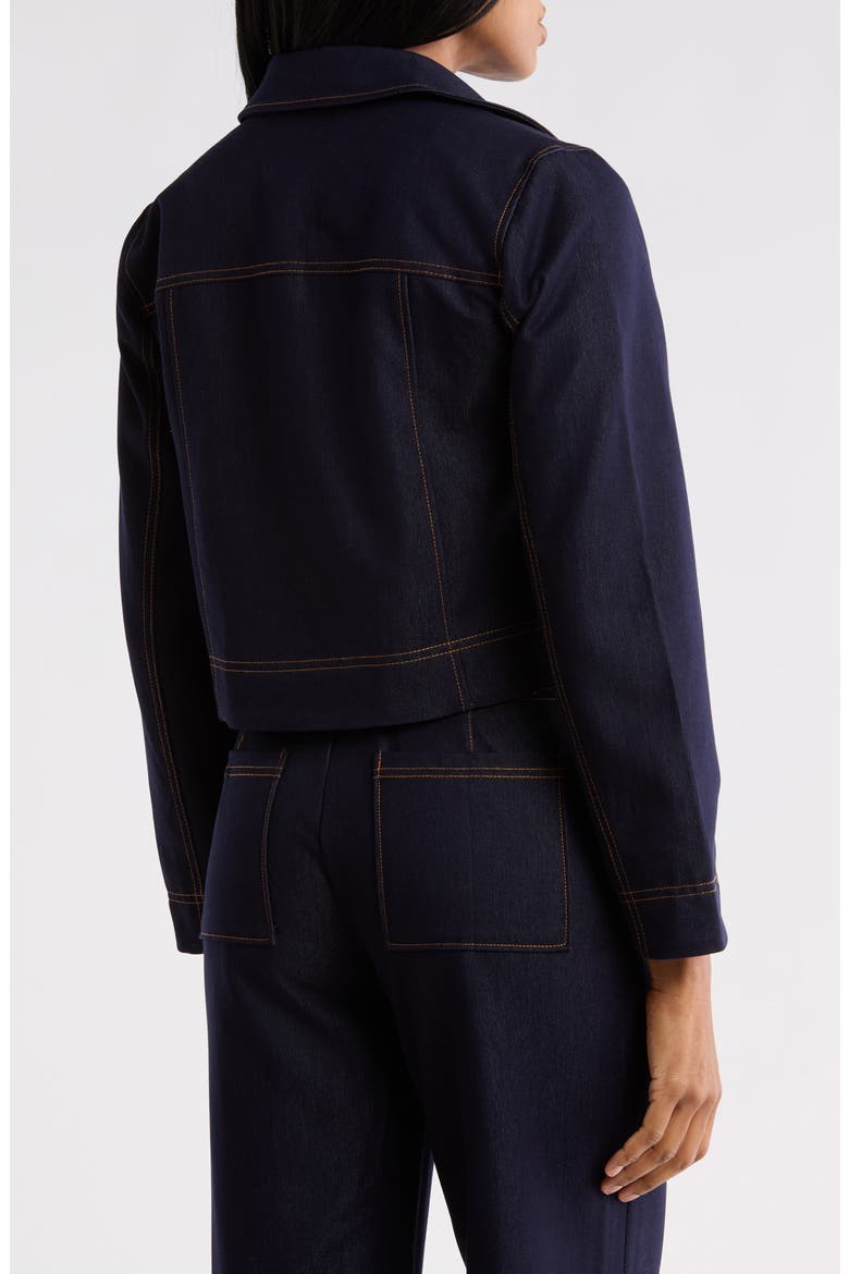 Denim Cropped Jacket, Alternate, color, DARK WASH