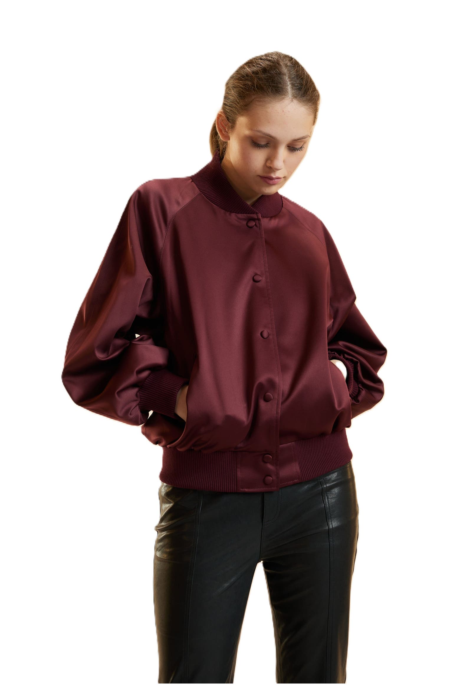 Rowleuy Cynthia Rowley Satin Bomber Jacket (Women) | Nordstrom