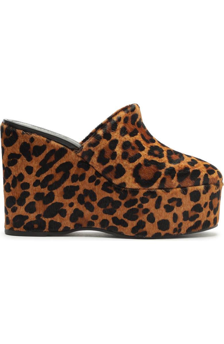 Schutz Sierra Platform Wedge Mule, Alternate, color, Leopard