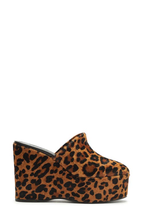 Schutz Sierra Leopard-print Calf Hair Platform Mules In Brown