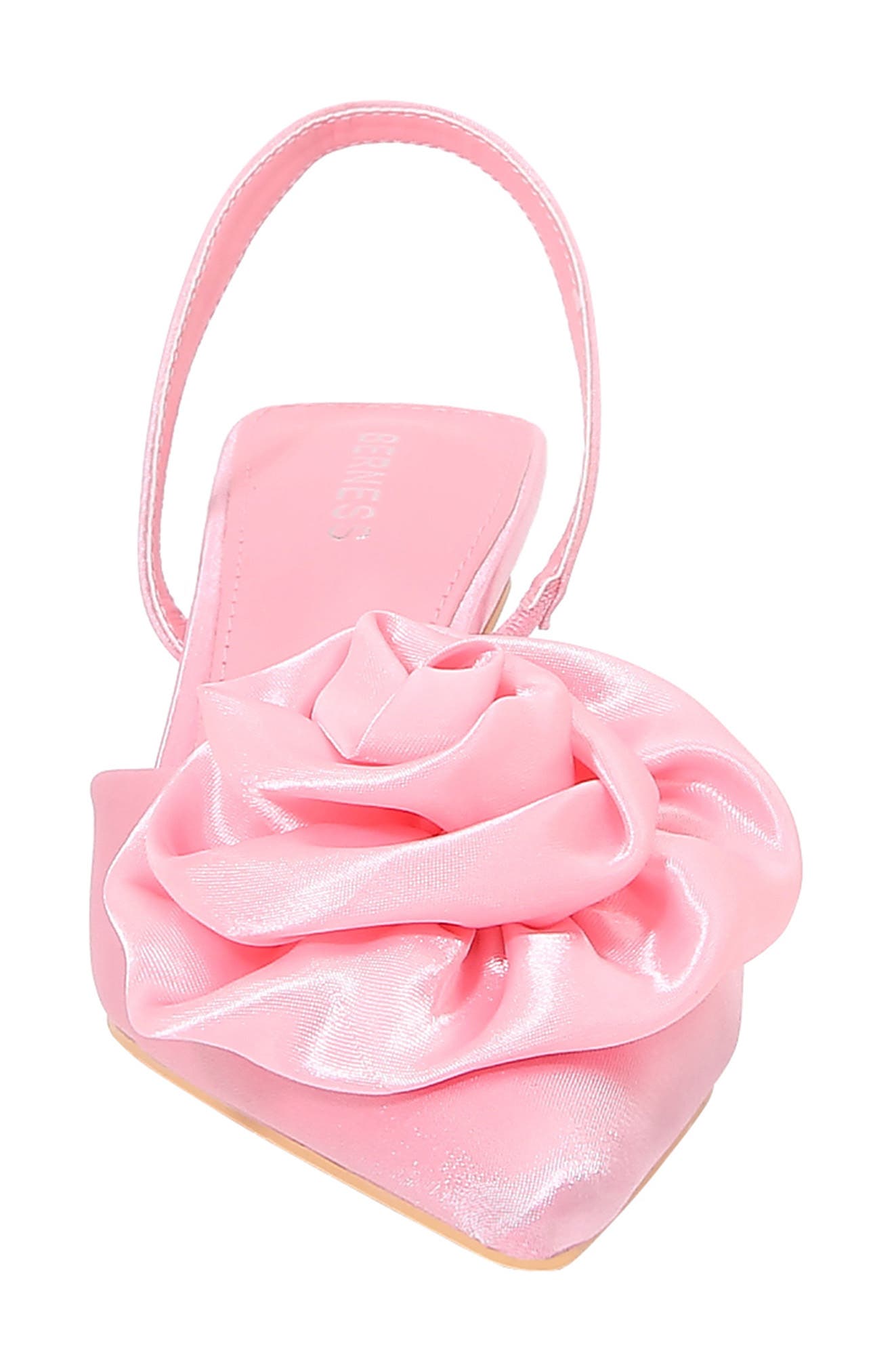 Camellia Satin Rose Slingback Kitten Heel Pump, Alternate, color, PINK