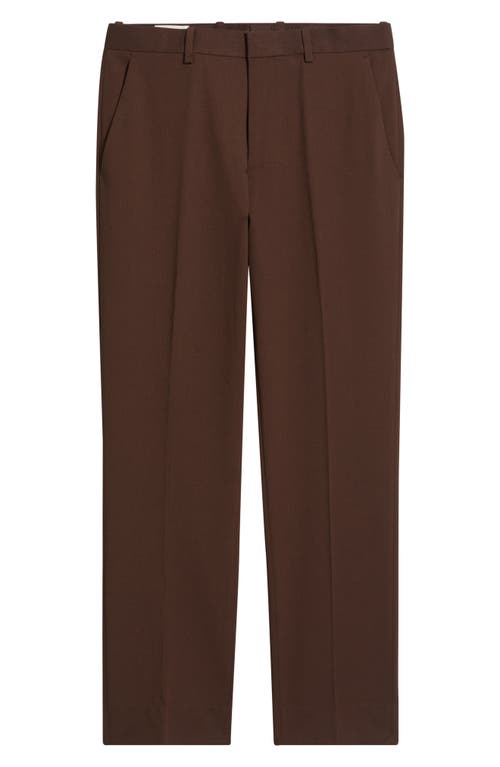 Open Edit Slim Fit Solid Flat Front Stretch Suit Pants In Brown