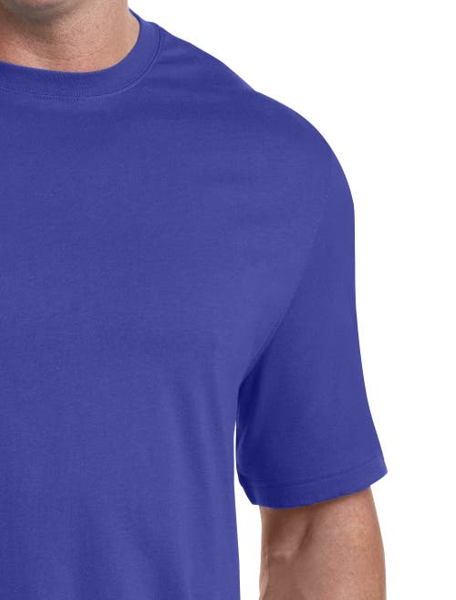 Harbor Bay By Dxl Big & Tall Moisture-wicking Jersey T-shirt In Blue