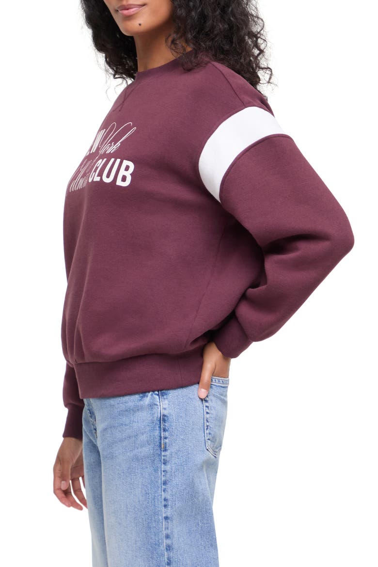 Varsity Charlie Graphic Sweatshirt, Alternate, color, WELLNESS CLUB VINEYARD WINE