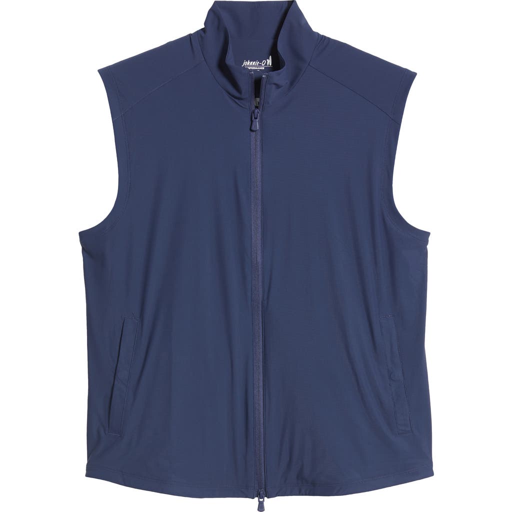 Shop Johnnie-o Zimmer Stretch Nylon Vest In Navy