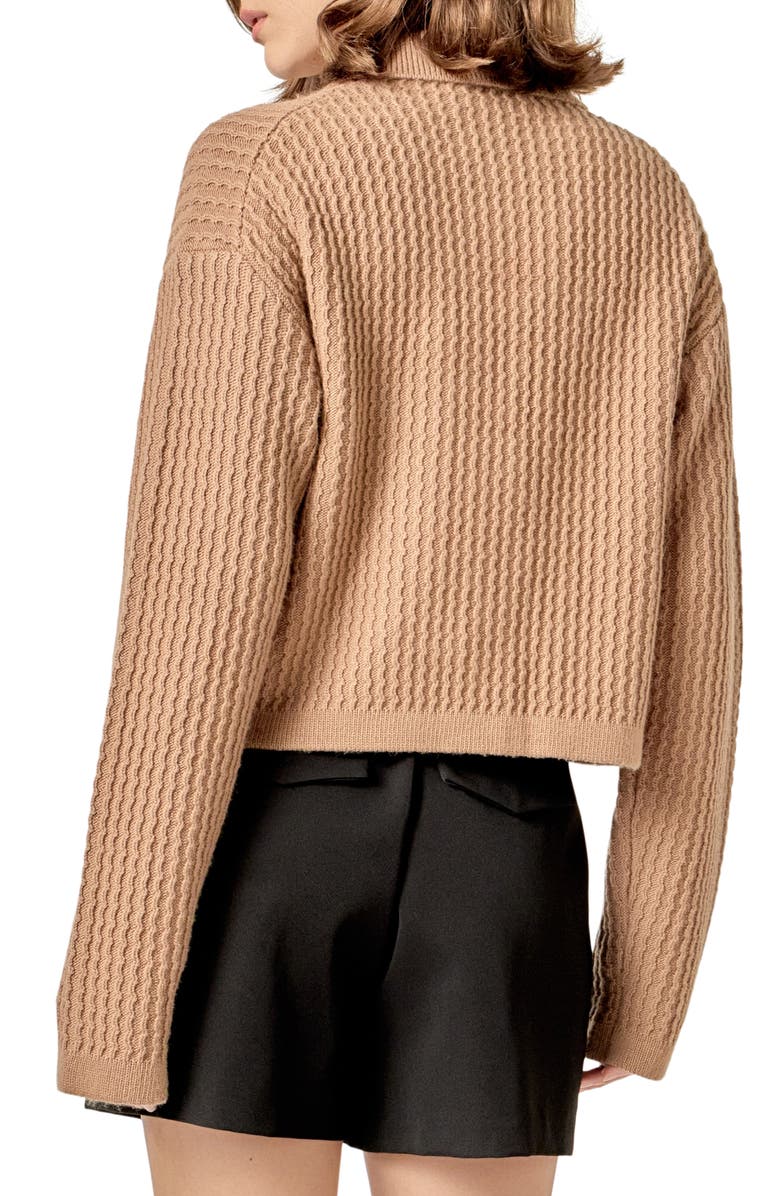 English Factory Lady Cardigan, Alternate, color, Taupe