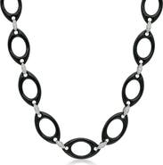 Fred Leighton Black Jade & Diamond Link Necklace