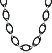 Fred Leighton Black Jade & Diamond Link Necklace