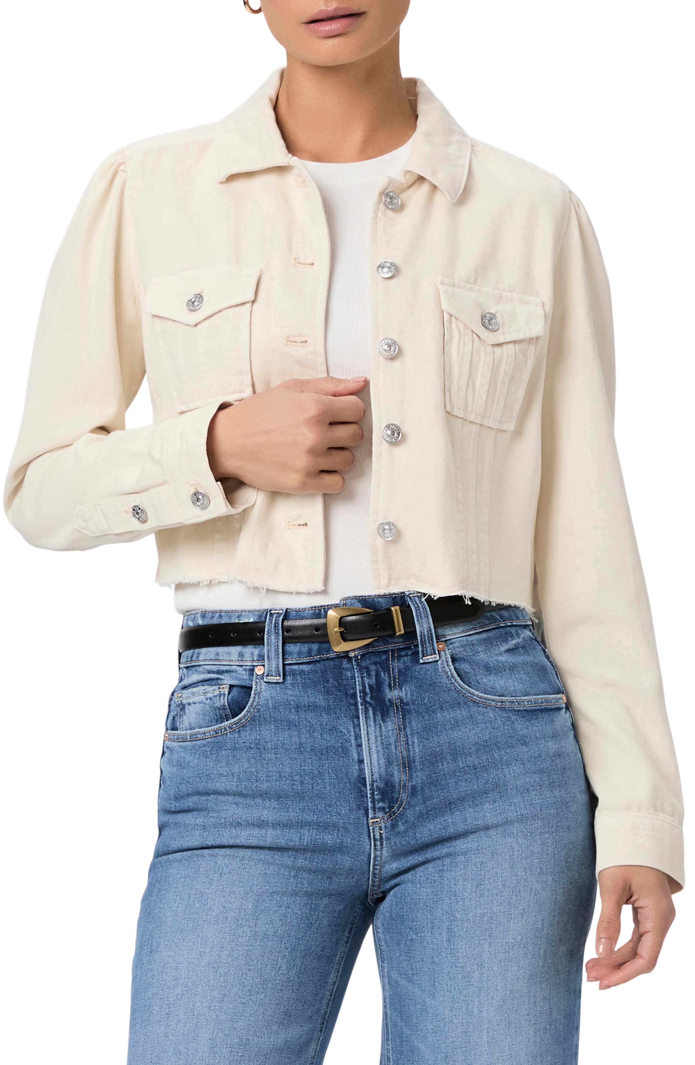 Pacey Raw Hem Crop Twill Jacket - image 5