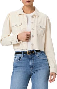 PAIGE Pacey Raw Hem Crop Twill Jacket
