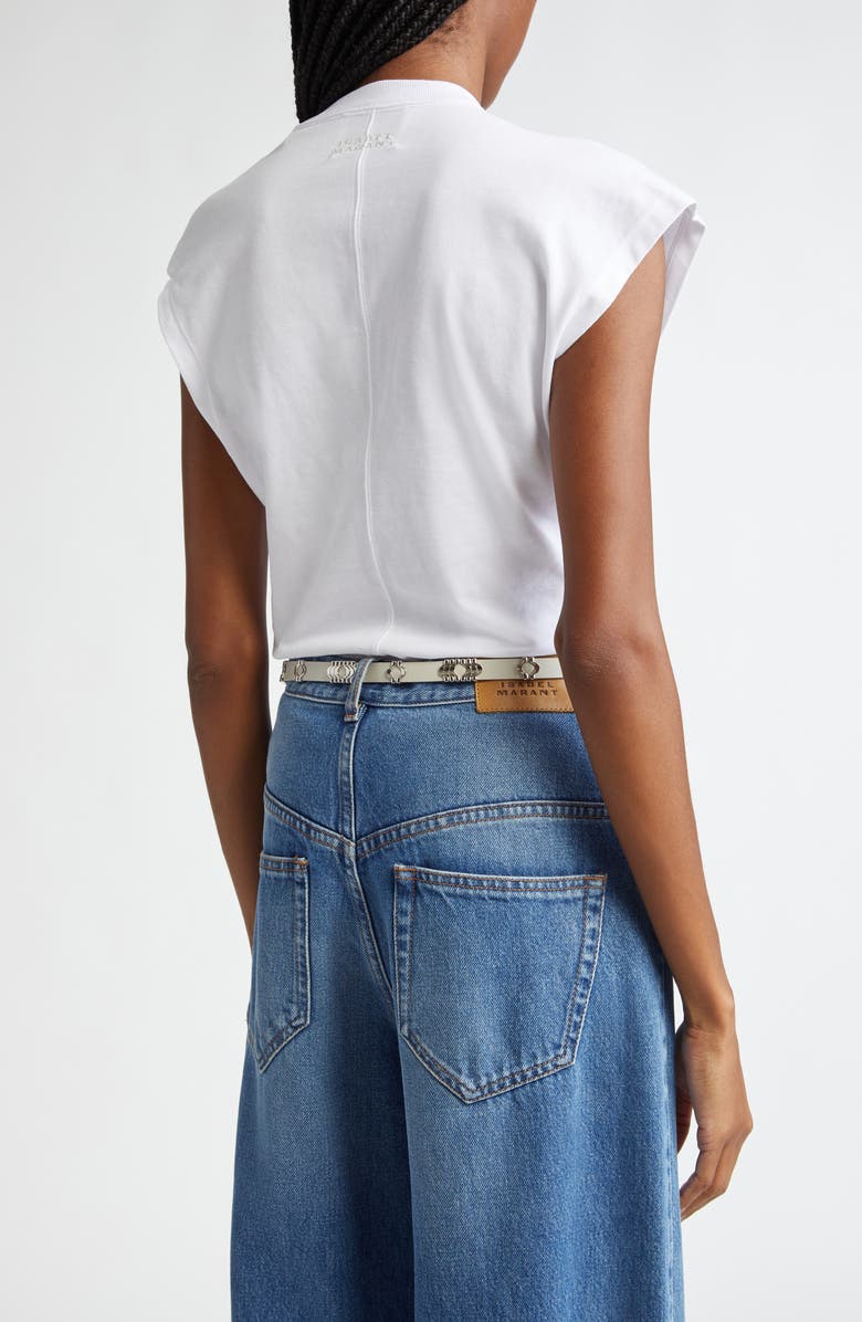 Isabel Marant Nayda Asymmetric Cotton Slub Top, Alternate, color, White