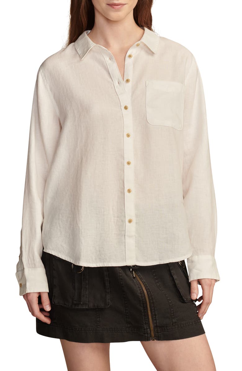 Lucky Brand Prep Linen Button-Up Shirt, Main, color,