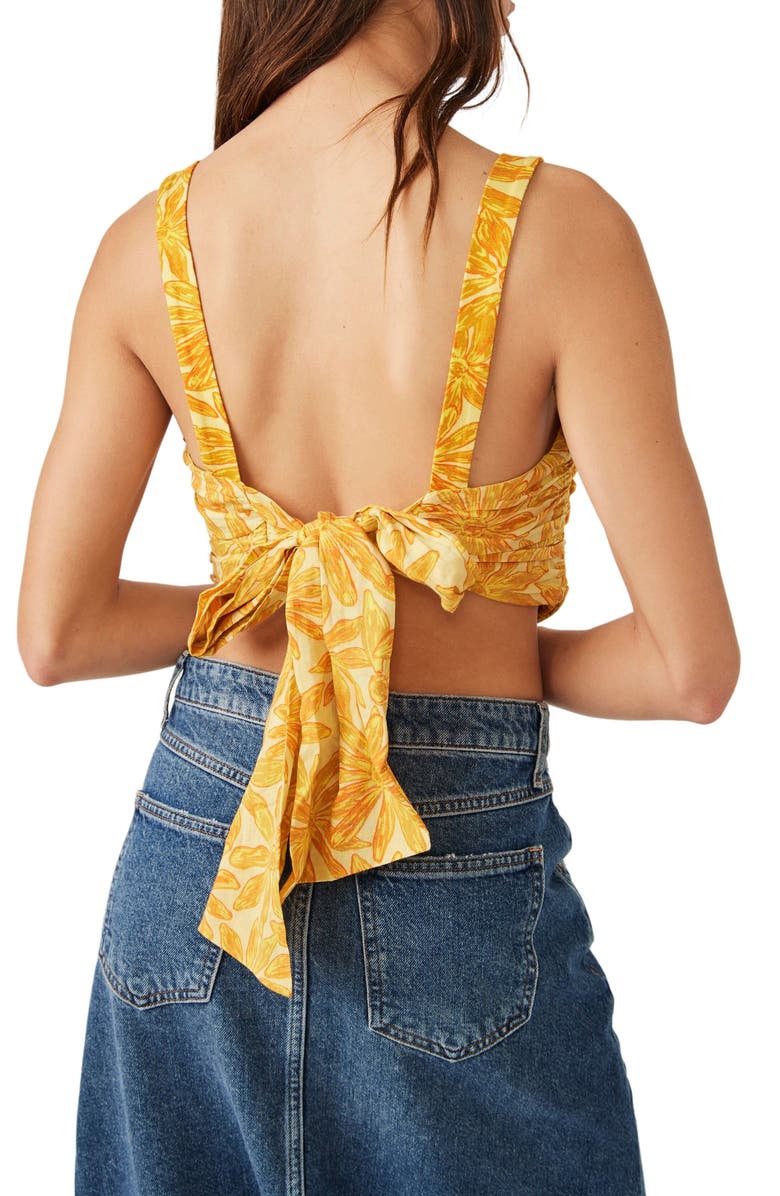 Free People All Tied Up Crop Tank, Alternate, color, Yellow Combo