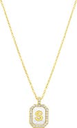 Adornia Crystal Mother of Pearl Initial Pendant Necklace