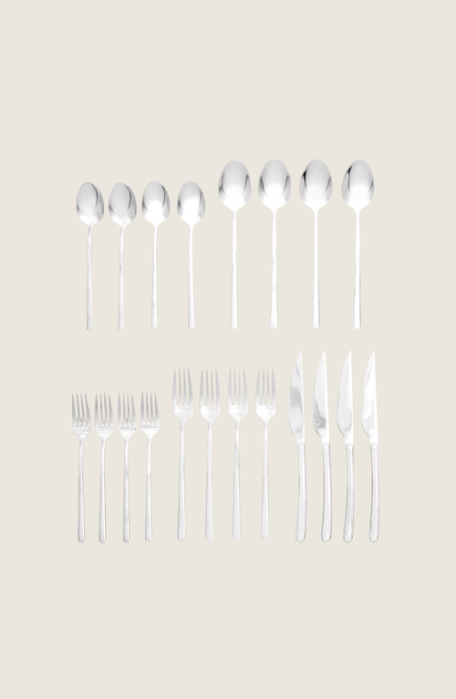Italic Emilia Mirror Flatware Set In Metallic Silver