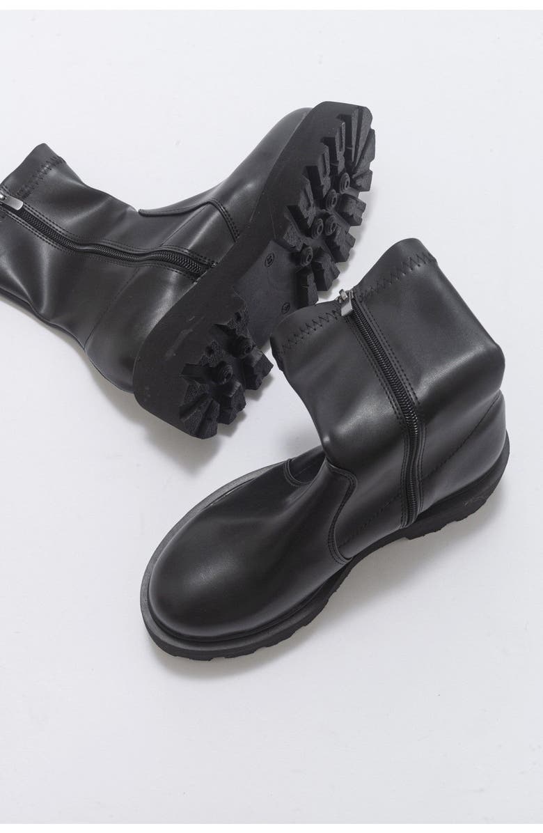 Prologue Shoes Rush Bootie, Alternate, color, Black Faux Leather