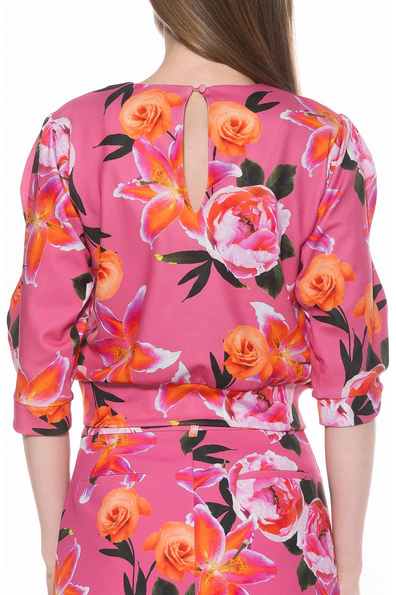 Bebe Three-Quarter Sleeve Sweatshirt, Alternate, color, PINK FLORAL