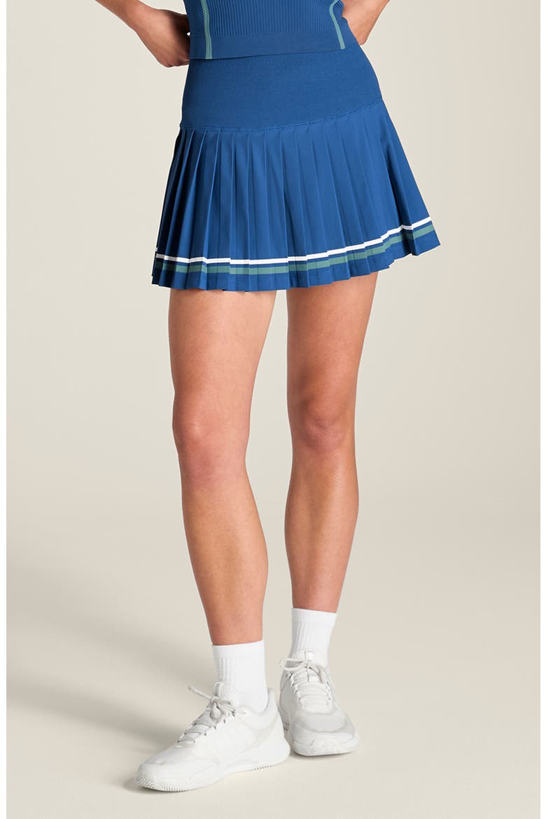 Midtown Perforated Tennis Skirt, Main, color, BLUE QUARTZ