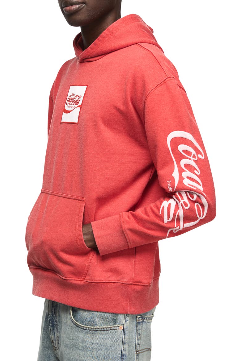 Coca-Cola® Cotton Blend Hoodie, Alternate, color, FIERY RED