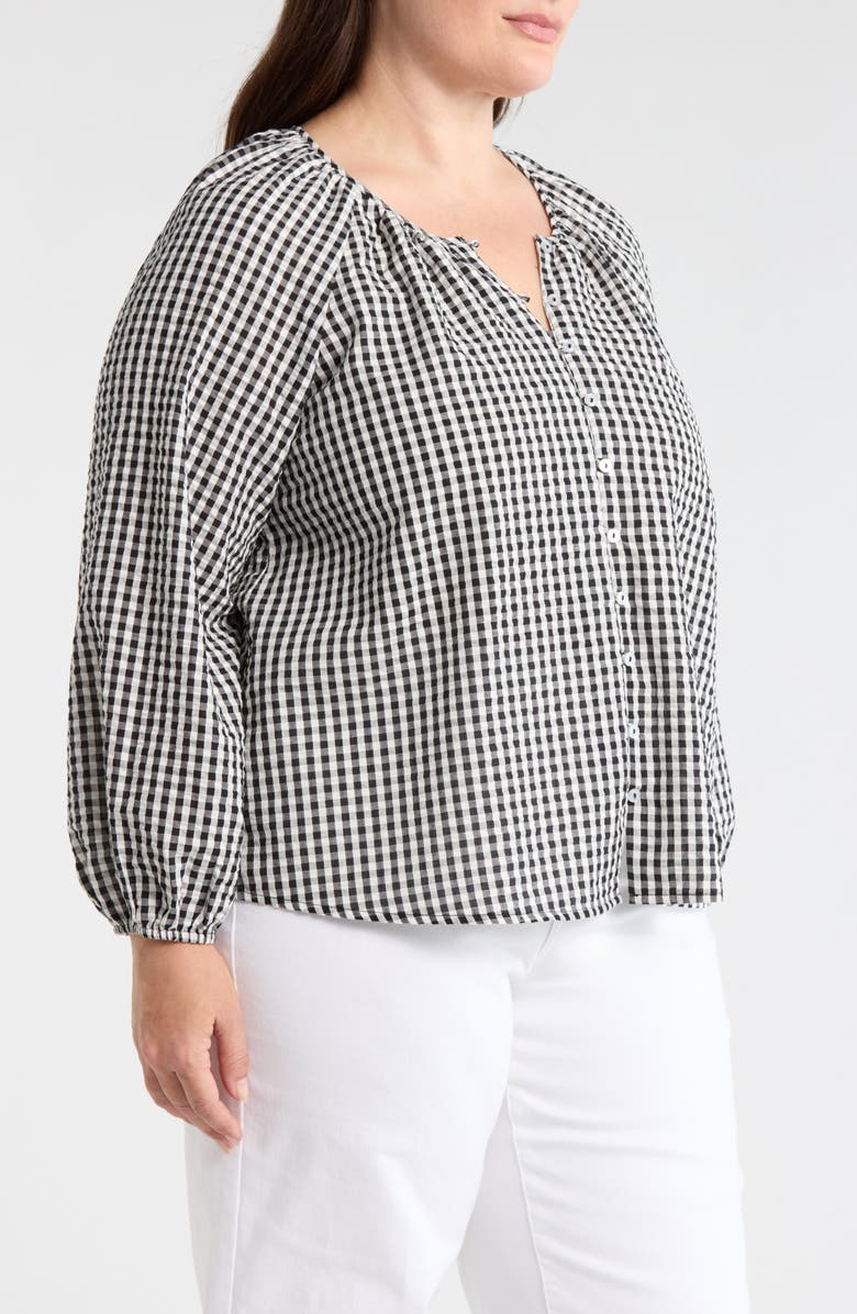 Sanctuary Perfect Gingham Button-Up Shirt, Alternate, color, Black