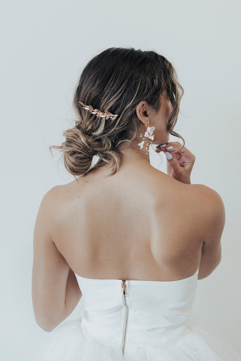 Kaia Bridal Comb, Alternate, color, Gold