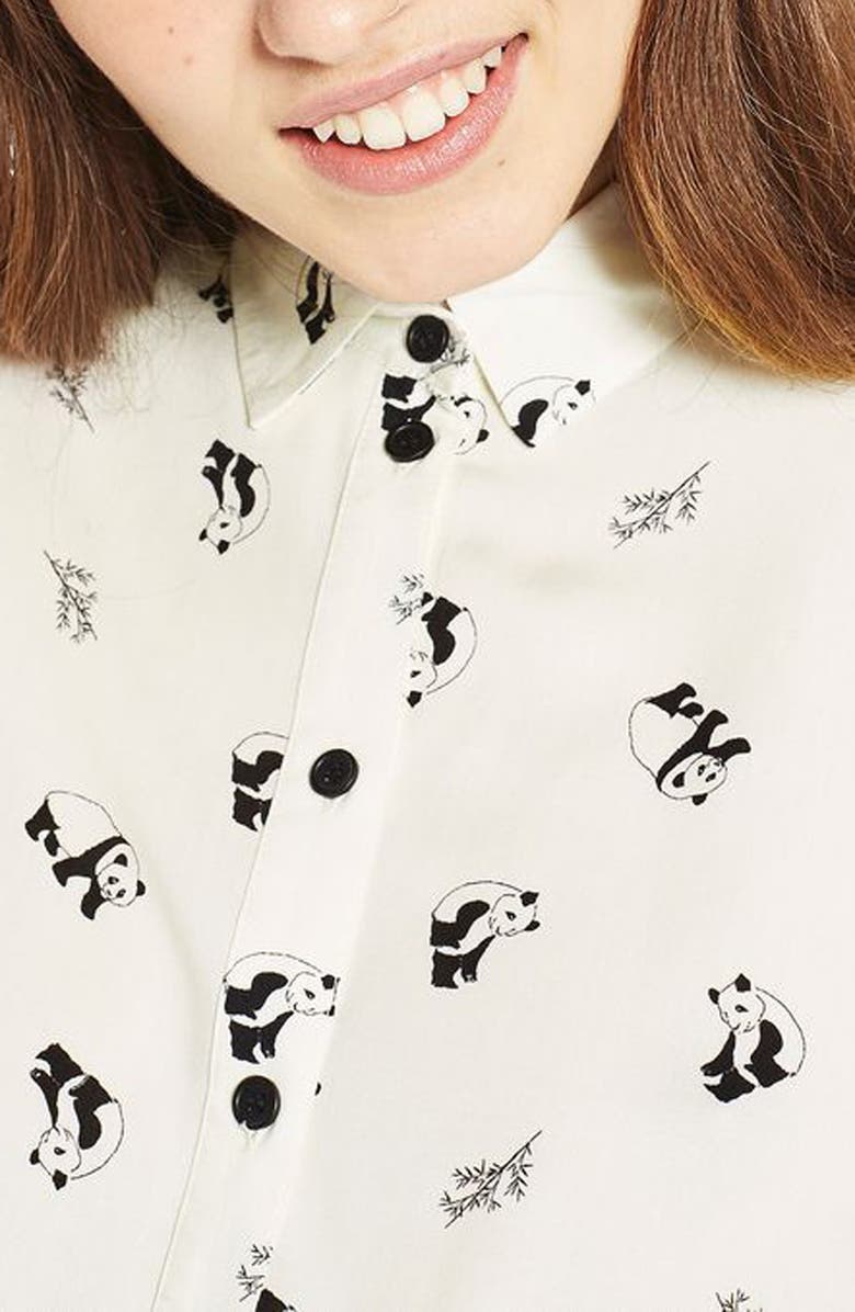 Topshop Panda Shirt, Alternate, color,