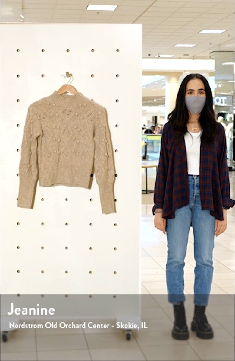 Aran Cable Knit Mock Neck Sweater, sales video thumbnail