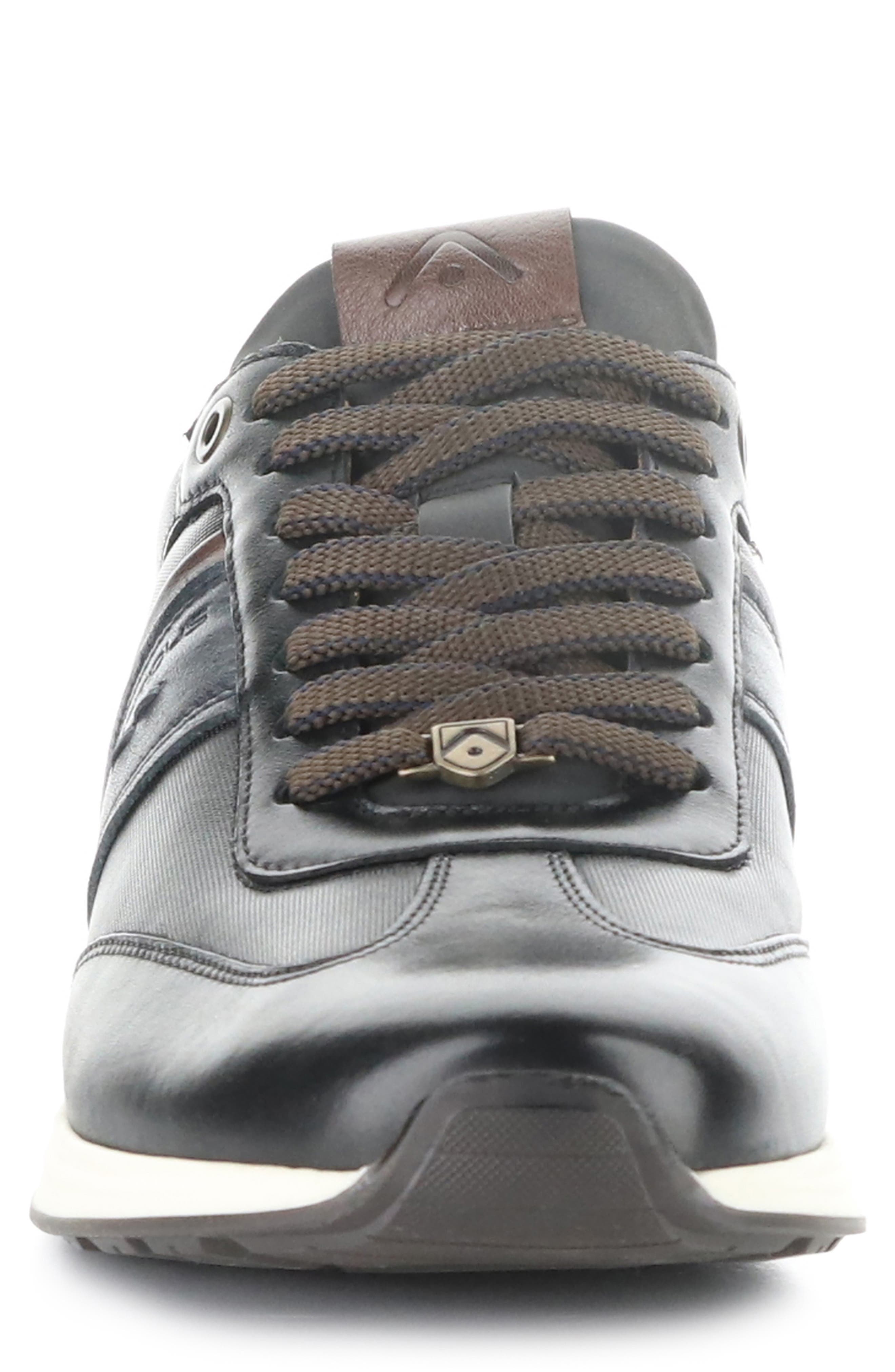 Ambitious Leather Lace-Up Sneaker, Alternate, color, Black Leather