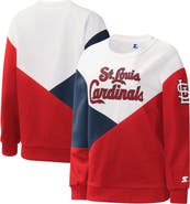 STARTER Women's Starter White/Red St. Louis Cardinals Shutout Pullover Sweatshirt
