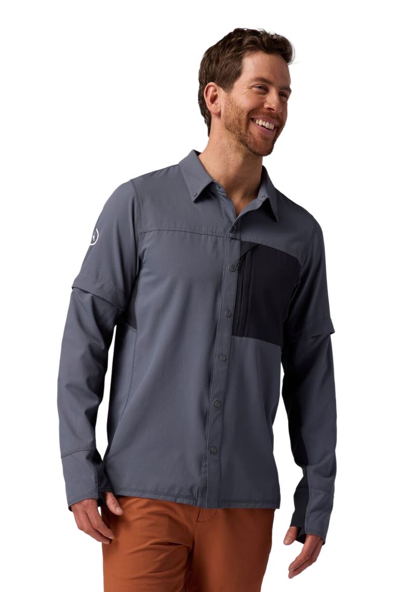 Bga Tahoe Woven Convertible Snap-Up Shirt - Men's, Main, color, Turbulence/Black
