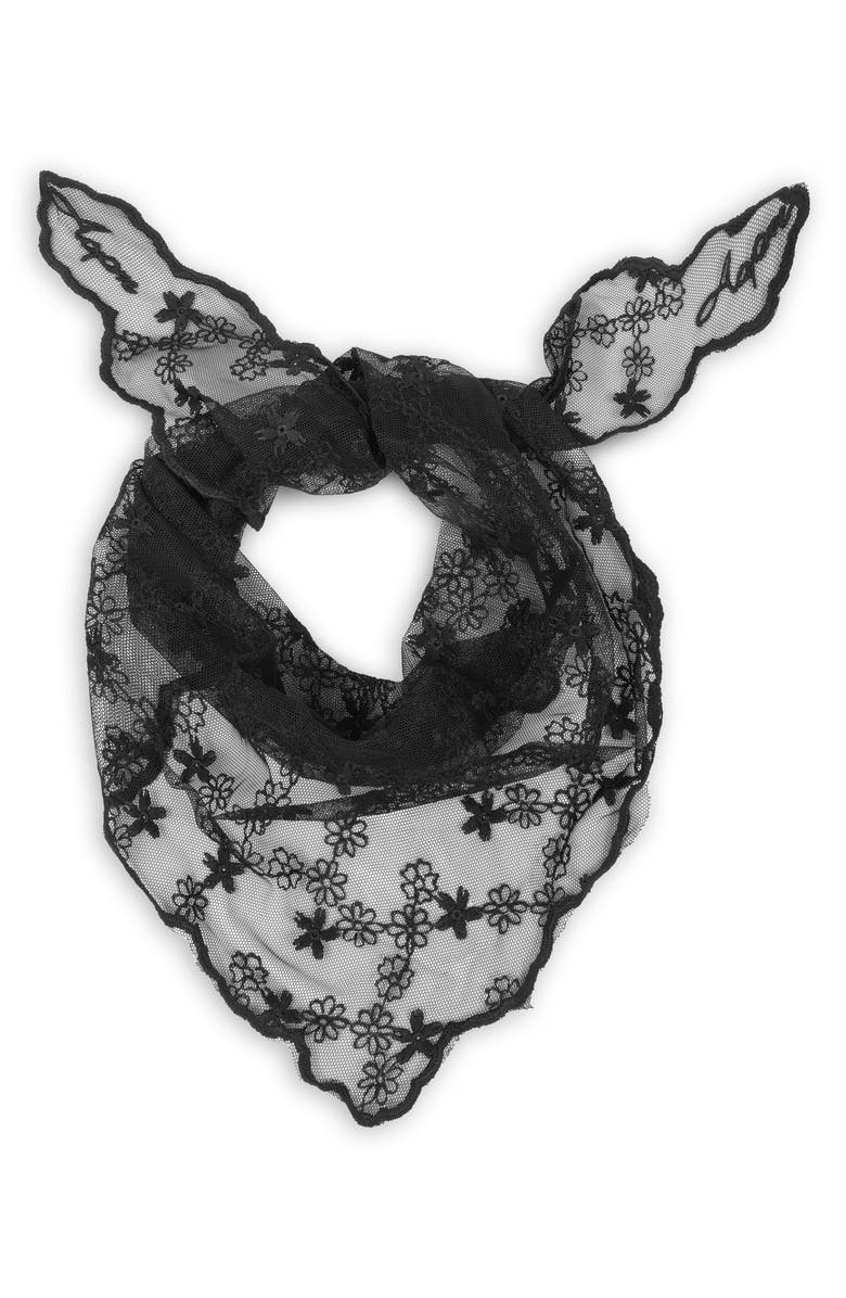 SAACHI Floral Lace Bandana, Main, color, Black