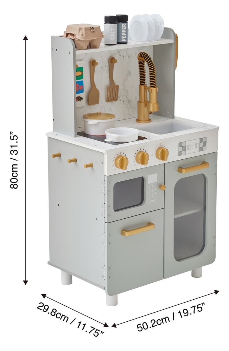 Teamson Kids Chef Memphis Kitchen Playset, Alternate, color, Gray/ Gold