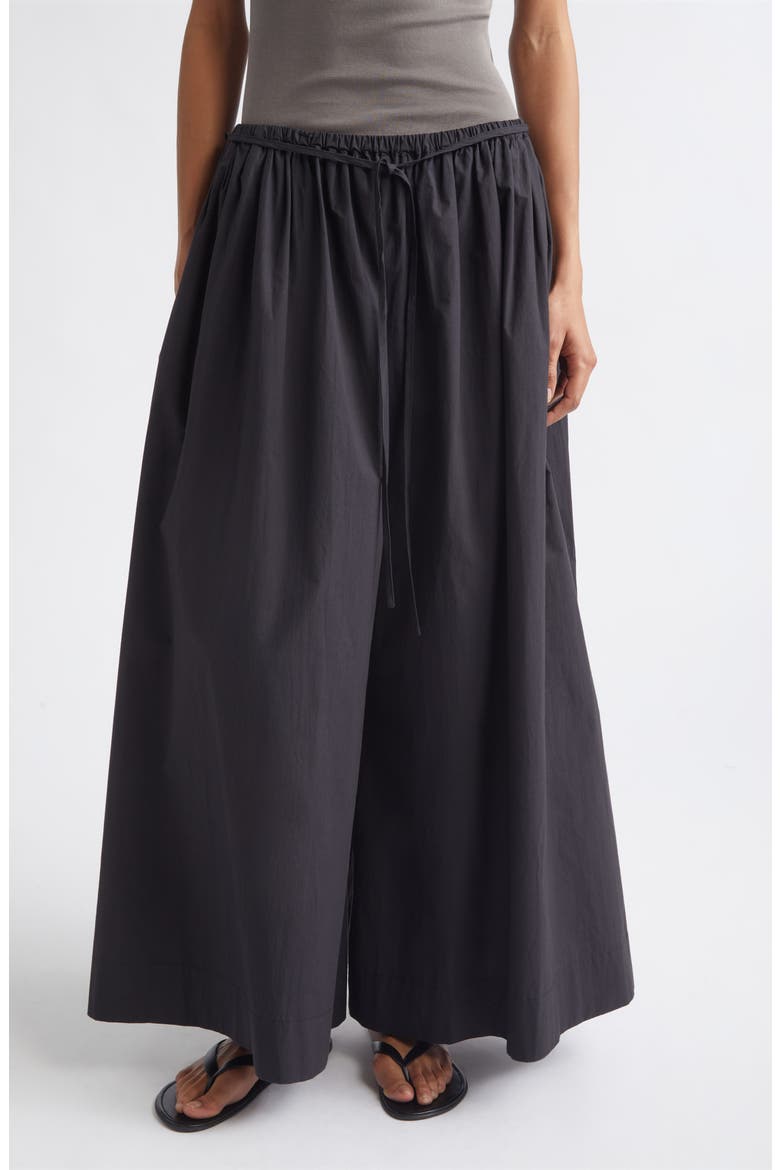 Cotton Hybrid Wide Leg Pants, Main, color, BLACK