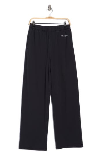 Rag & Bone Cotton French Terry Wide Leg Sweatpants In Sand