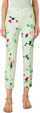 Akris punto Franca Kaleidoscope Print Stretch Gabardine Pants