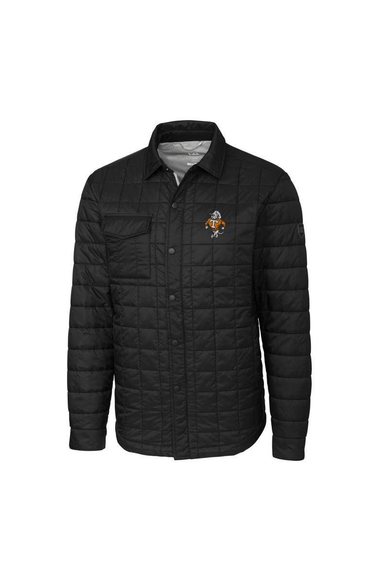 Cutter & Buck Men's Cutter & Buck  Black Tennessee Volunteers Vault Rainier PrimaLoft Eco Insulated Quilted Button-Up Shacket, Alternate, color, 